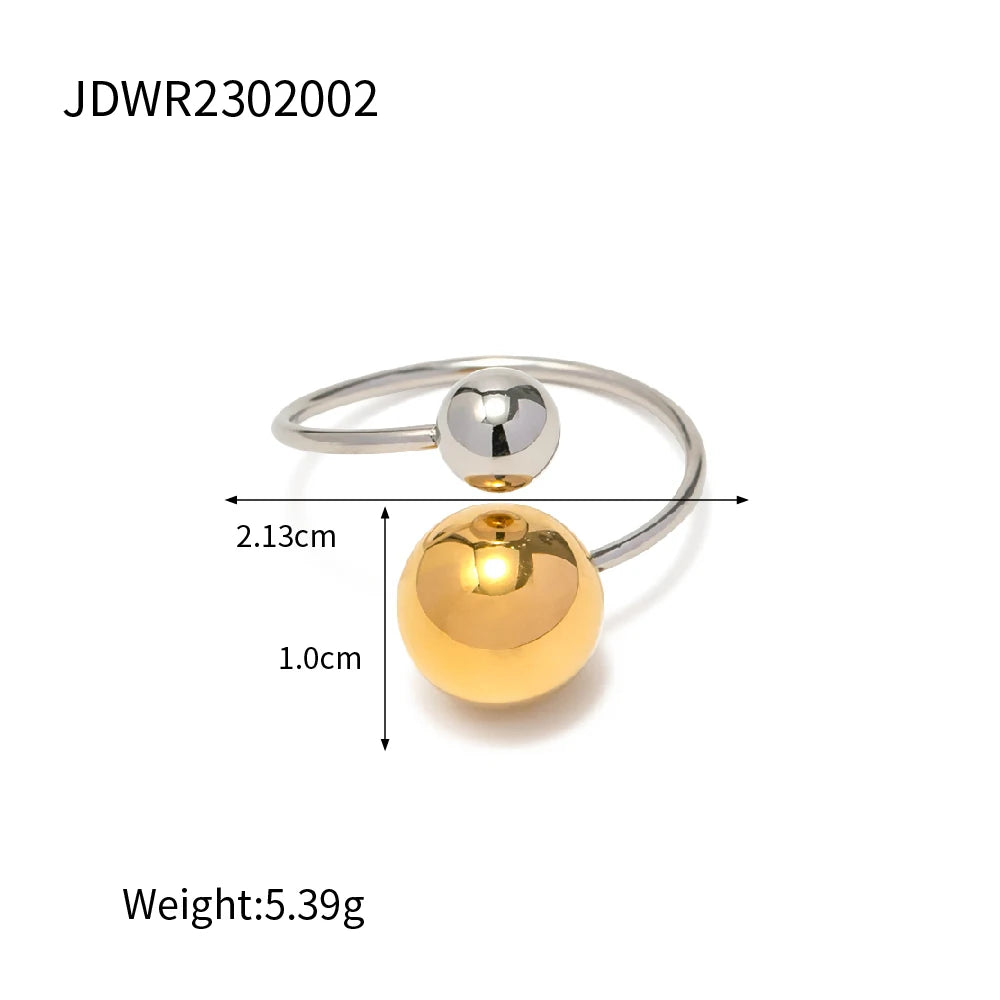 Orbit Sphere Adjustable Ring Set – 18K Gold Plated Stainless Steel
