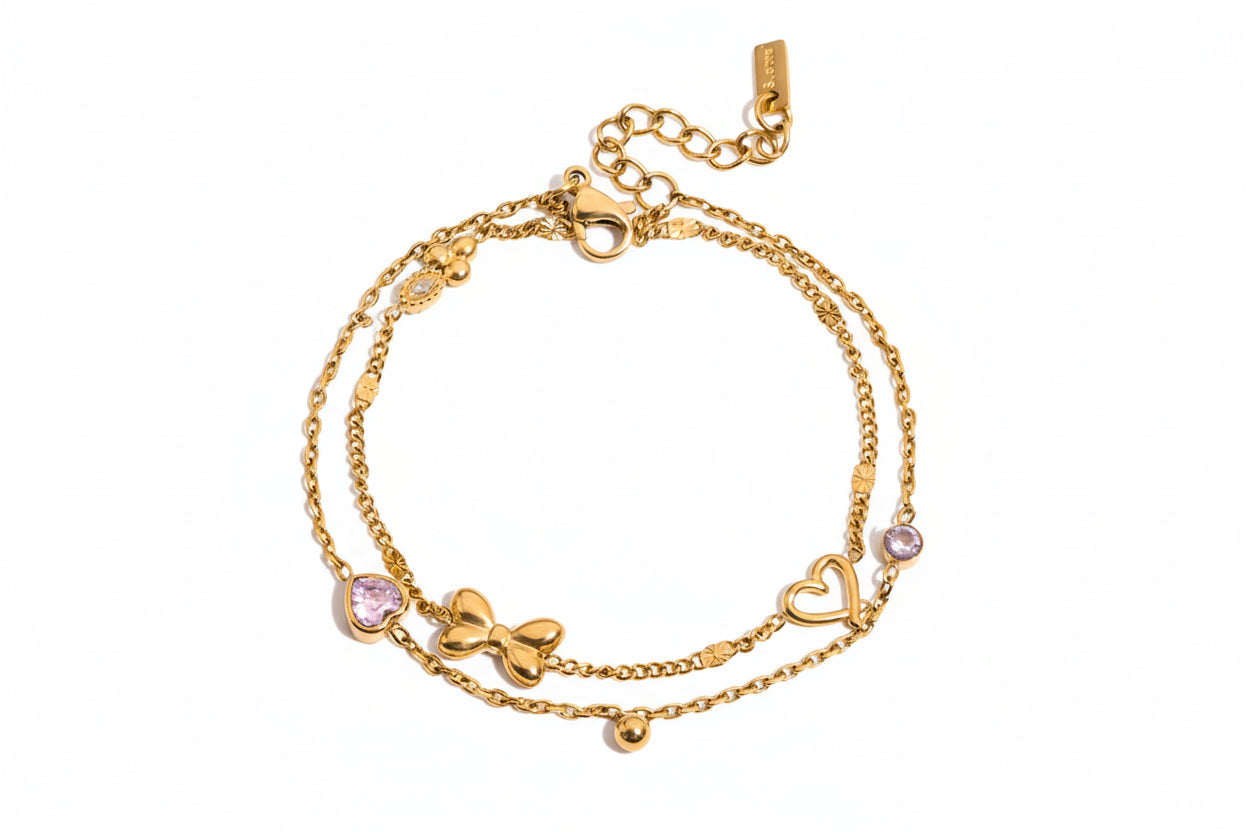 Delicate Charm Bracelet Collection - 18K Gold Plated