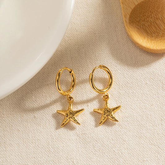 Starfish Drop Earrings – Stainless Steel