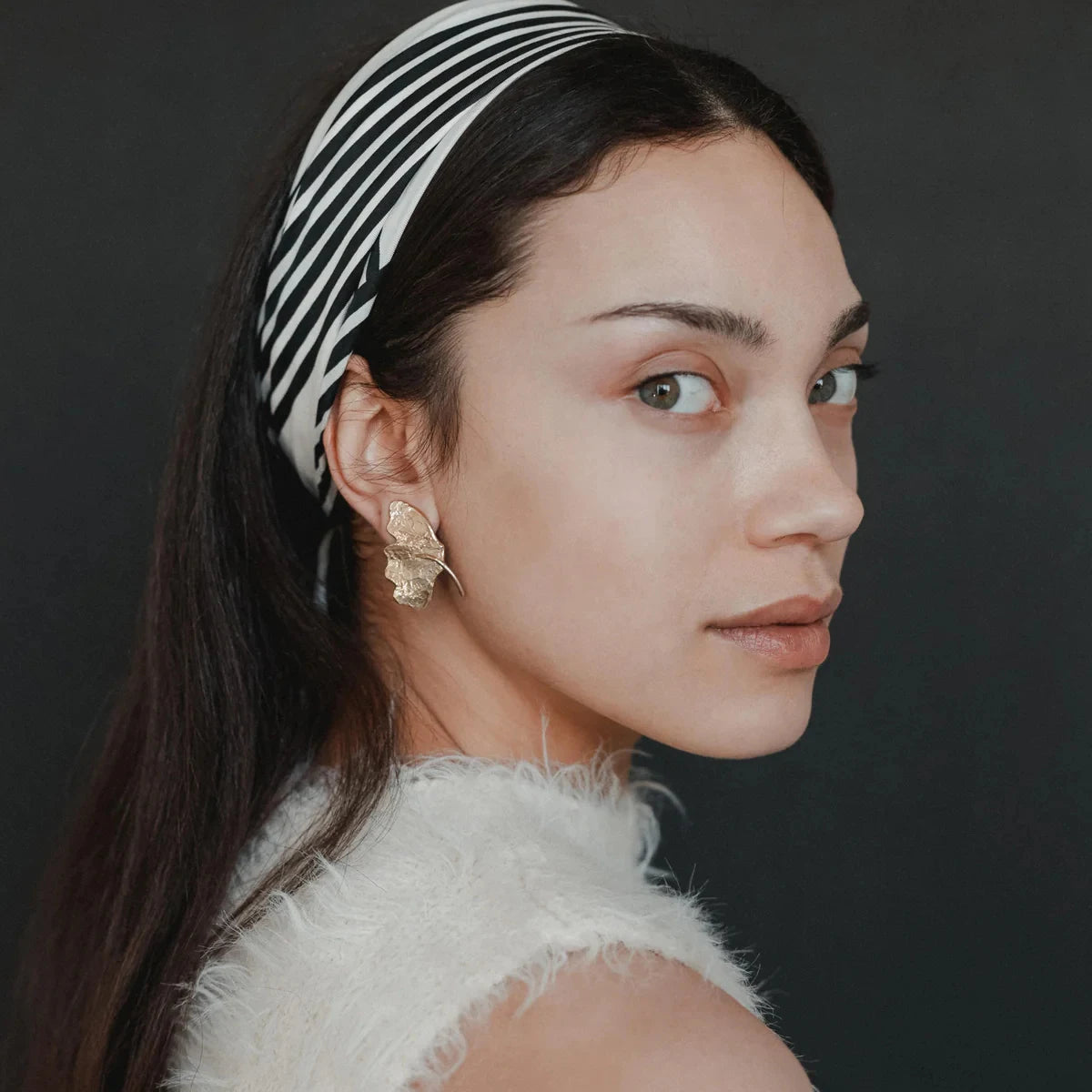 Flower Leaf Stud Earrings – 18K Gold Plated Stainless Steel