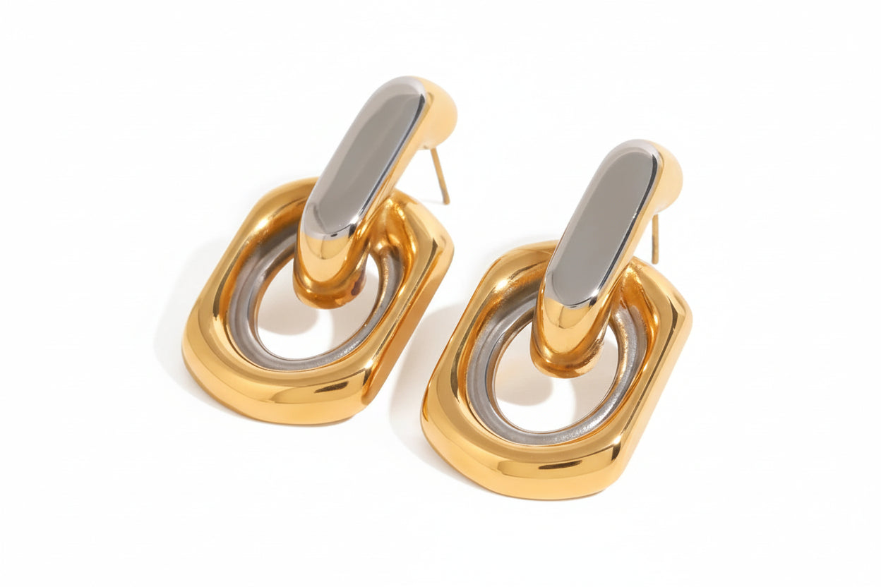 Textured Irregular Stud Earrings – 18K Gold Plated Stainless Steel