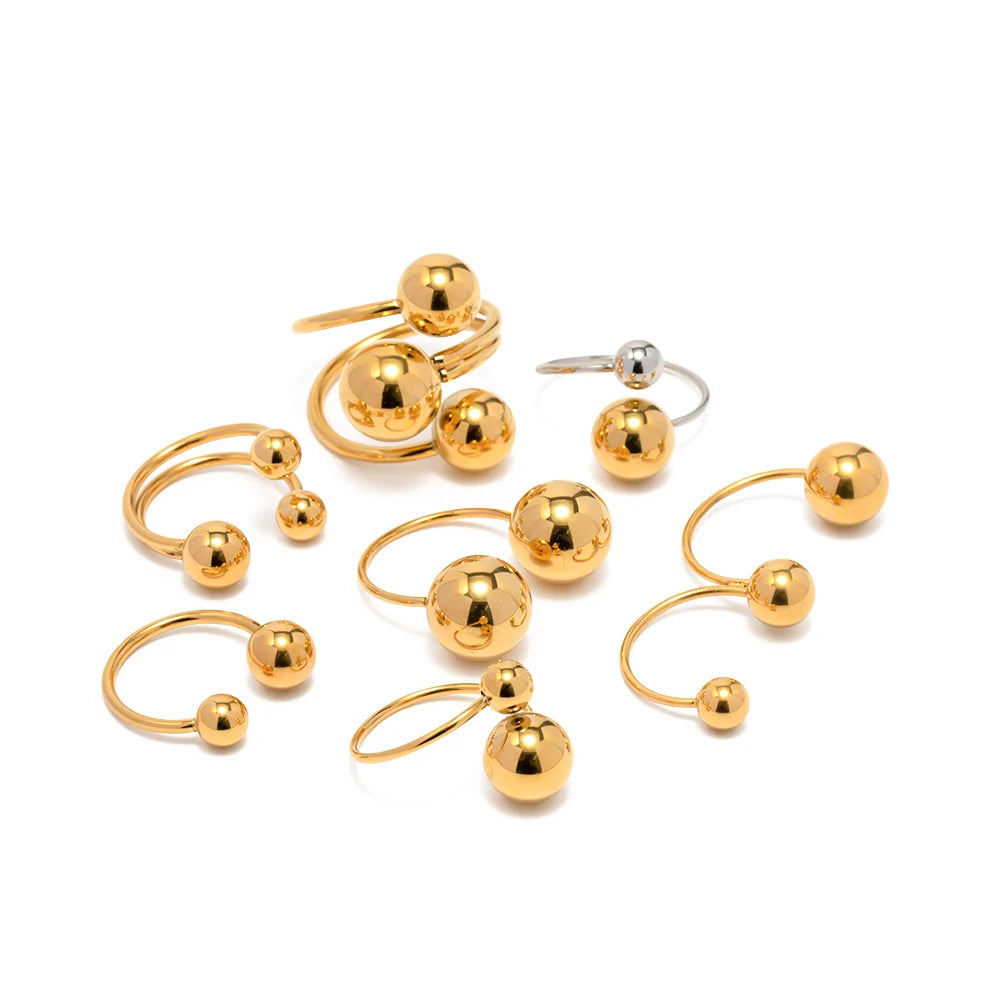 Orbit Sphere Adjustable Ring Set – 18K Gold Plated Stainless Steel