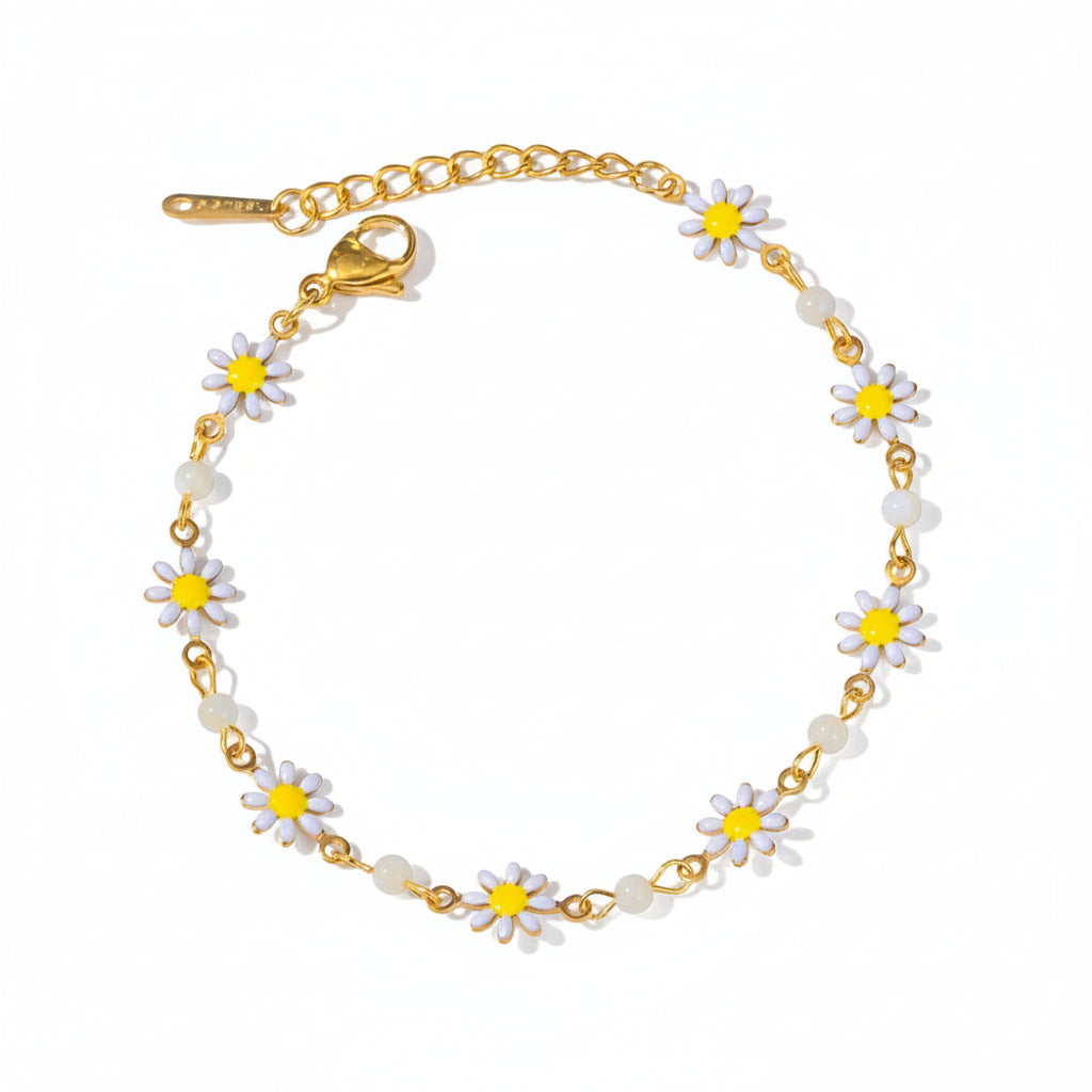 Daisy Chain Bracelet – 18K Gold Plated Stainless Steel